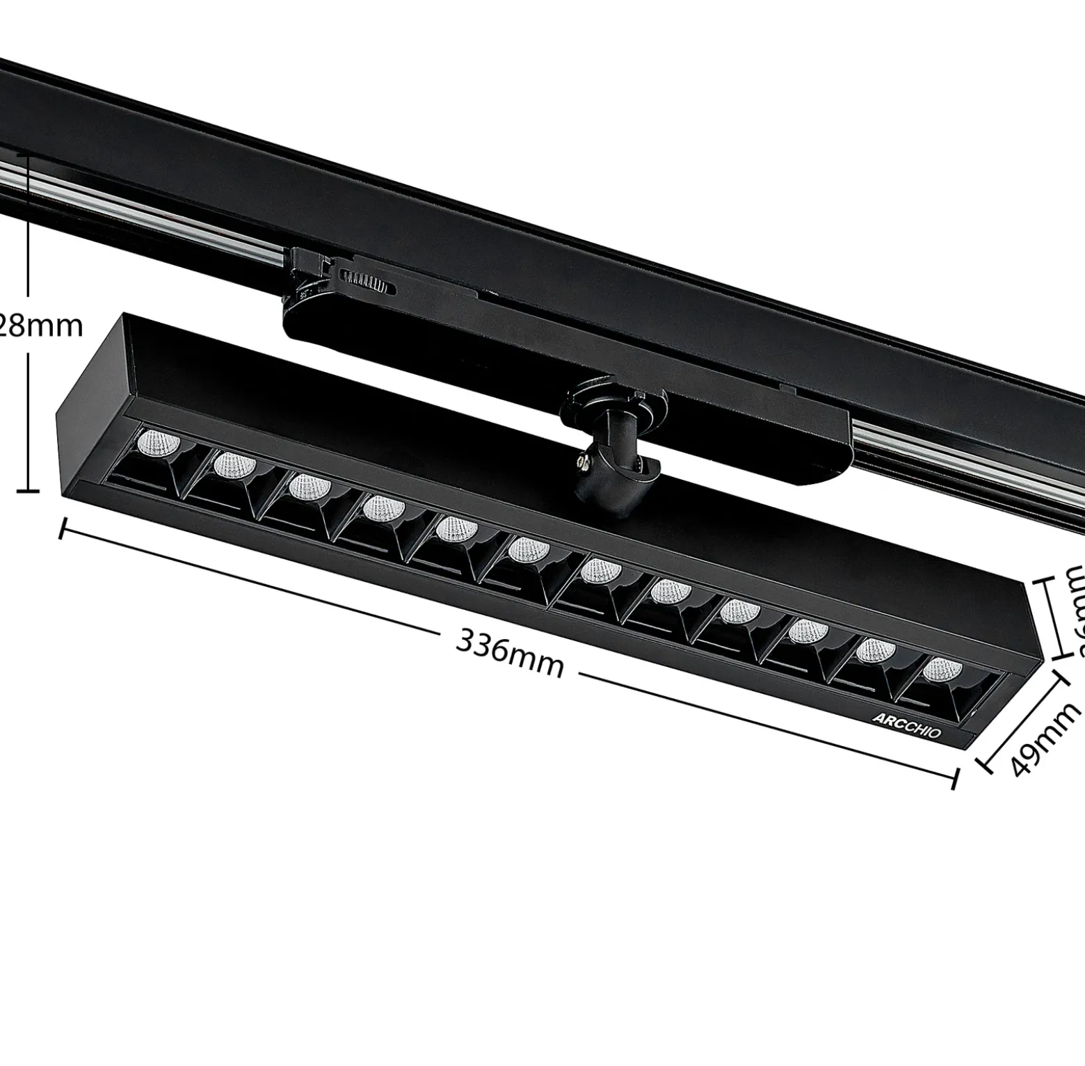 Arcchio Millay foco de riel LED negro 4000K