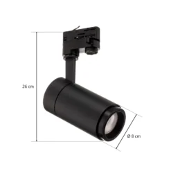 Arcchio Nanna foco de riel LED negro 3000K 21W
