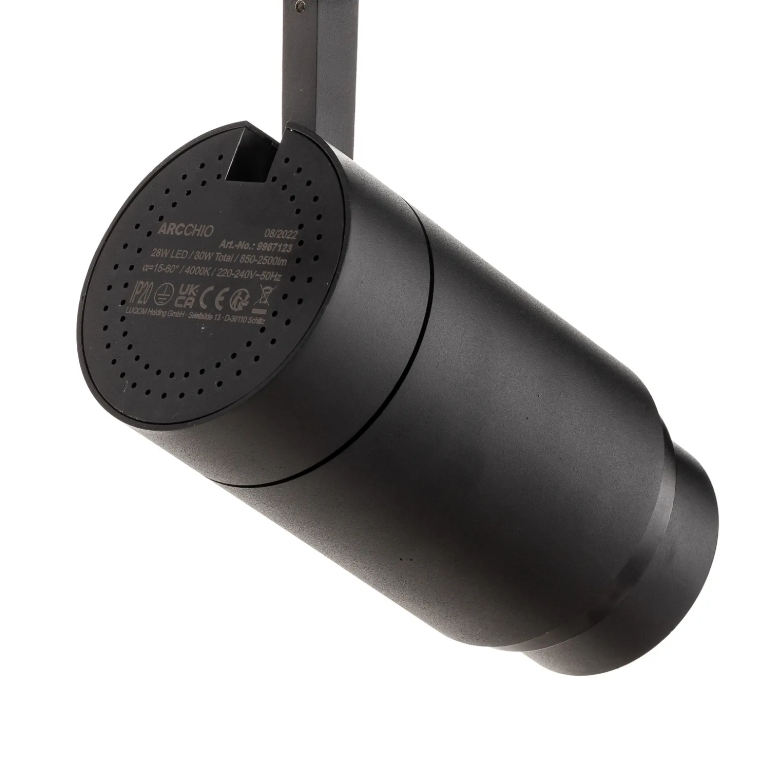 Arcchio Nanna foco de riel LED negro 4000K 28W