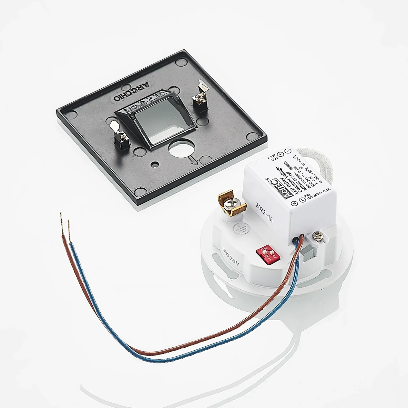 Arcchio Neru empotrada LED sensor angular, negro