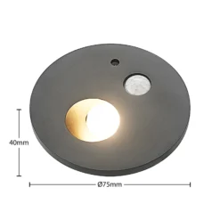 Arcchio Neru empotrada LED, sensor, redondo negro