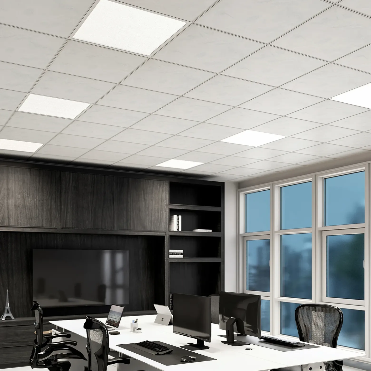 Arcchio Panel LED empotrado Viñas, 62 cm, blanco, aluminio, CCT