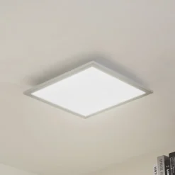 Arcchio Panel LED Lyndra, 40 cm, plata, aluminio, atenuable, CCT