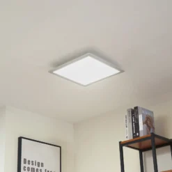 Arcchio Panel LED Lyndra, 40 cm, plata, aluminio, atenuable, CCT