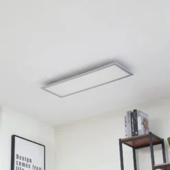 Arcchio Panel LED Lyndra, 80 cm, plata, aluminio, atenuable, CCT