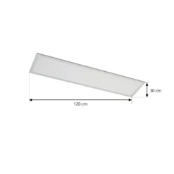 Arcchio Panel LED Lyndra, 120 cm, plata, aluminio, atenuable, CCT