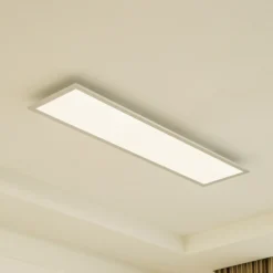 Arcchio Panel LED Lyndra, 120 cm, plata, aluminio, atenuable, CCT