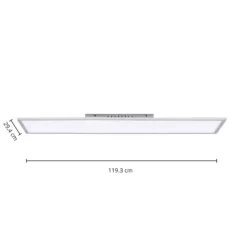 Arcchio Panel LED Lysander, 50W, CCT, 119cm, plata