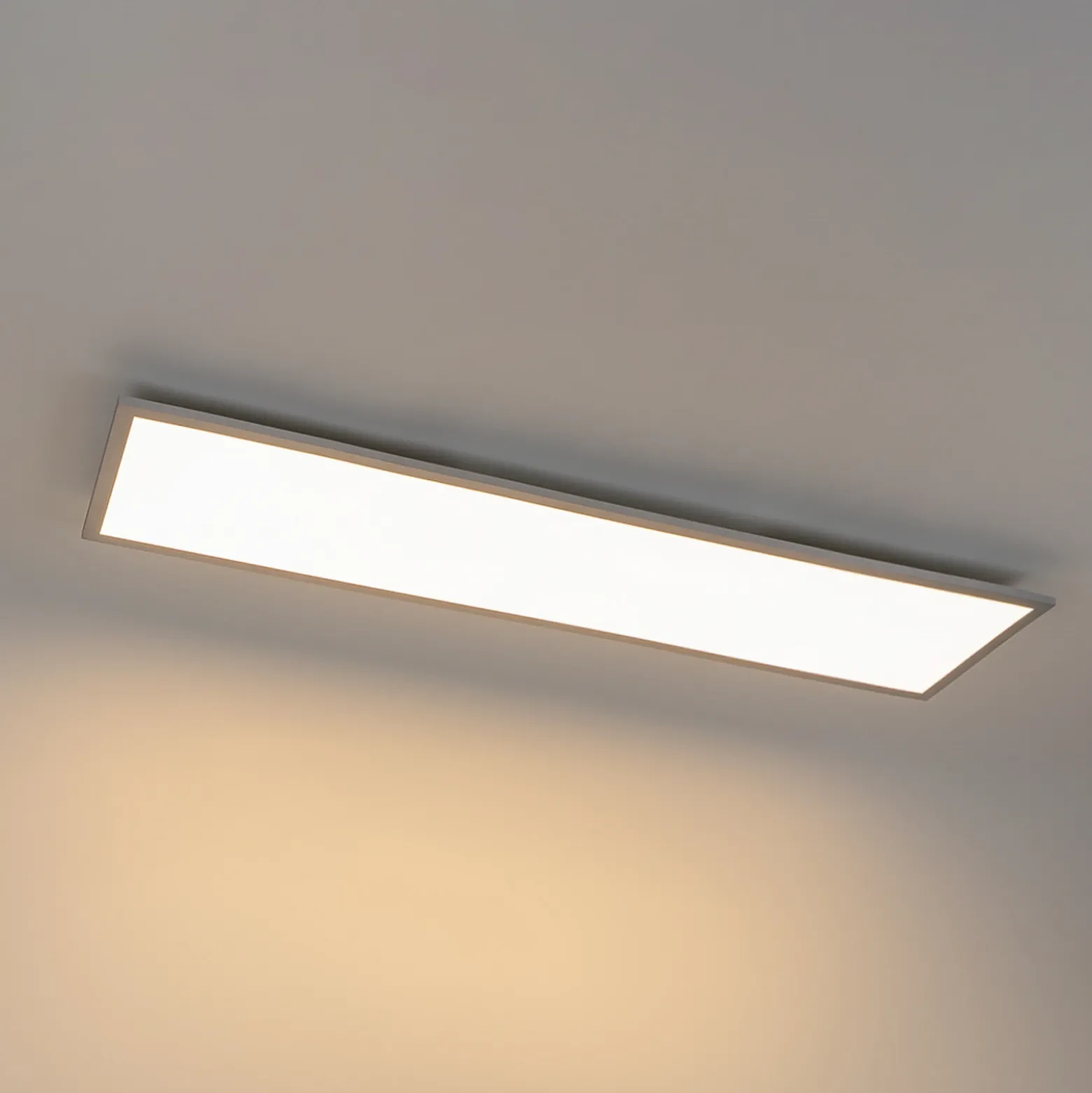 Arcchio Panel LED Lysander, 50W, CCT, 119cm, plata