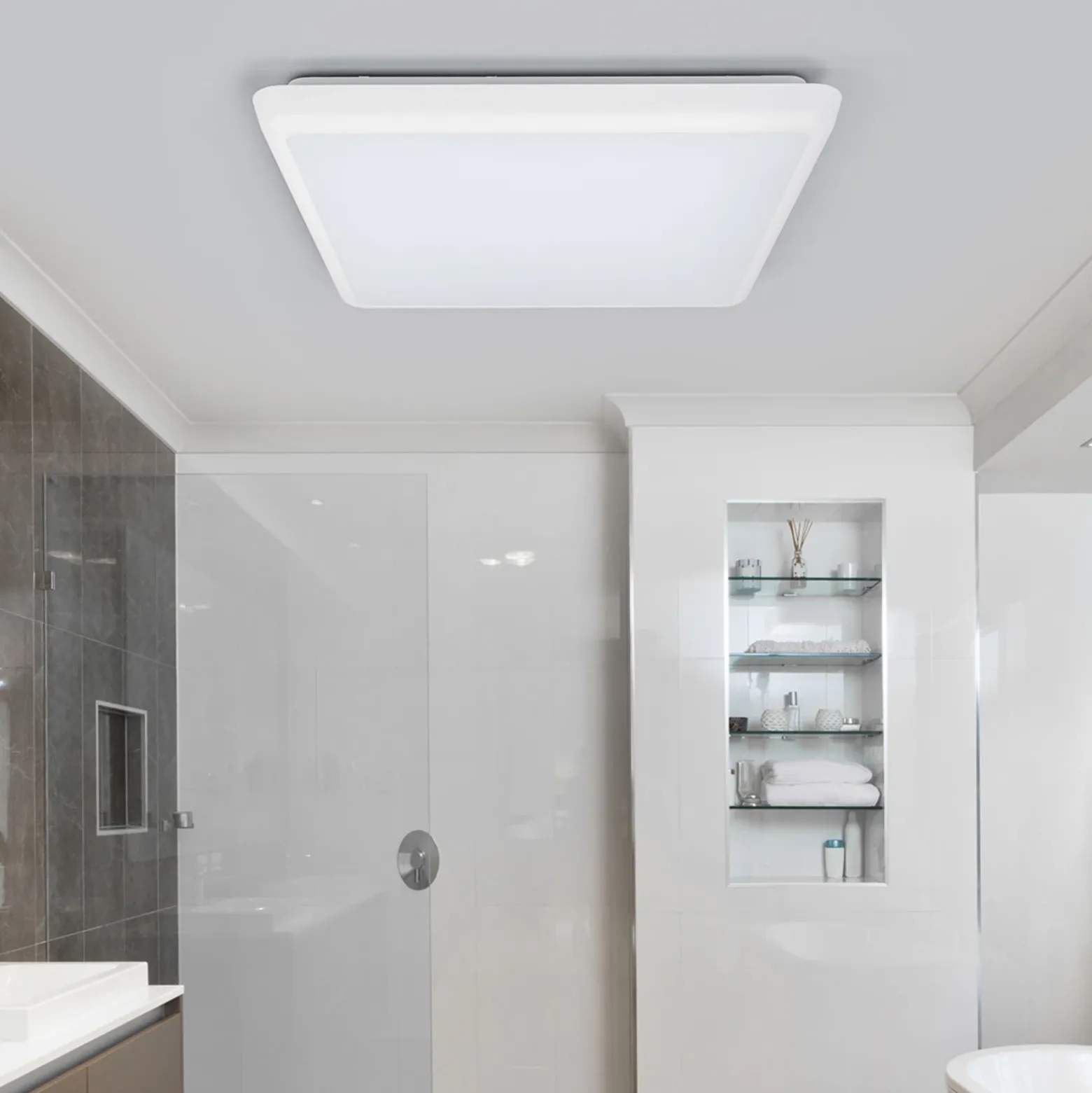 Arcchio plafón LED Augustin, 30 x 30 cm, blanco, IP54