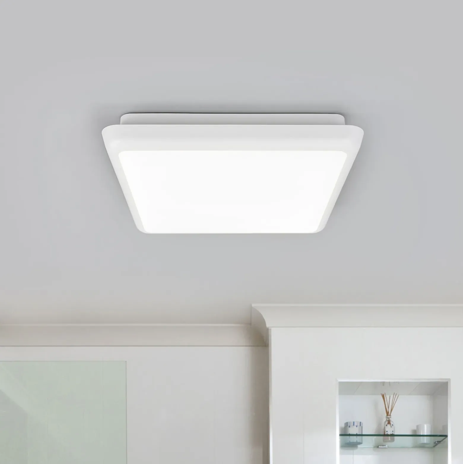 Arcchio plafón LED Augustin, 25 x 25 cm, blanco, IP54