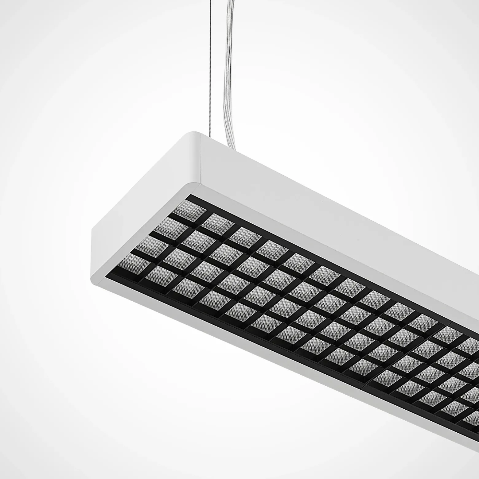 Arcchio Susi lámpara colgante LED de oficina, blanca, 120 cm, 4.000K, DALI