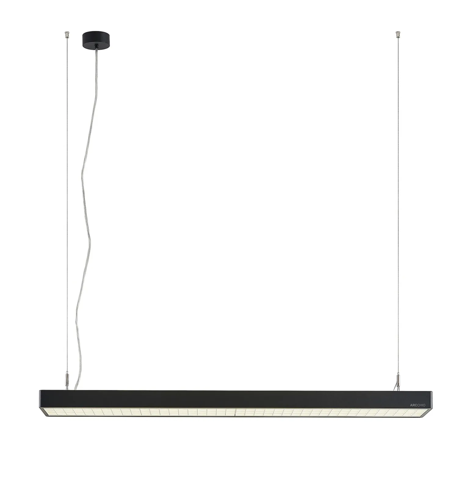 Arcchio Susi lámpara colgante LED de oficina, negro, 120cm, 4000K, DALI