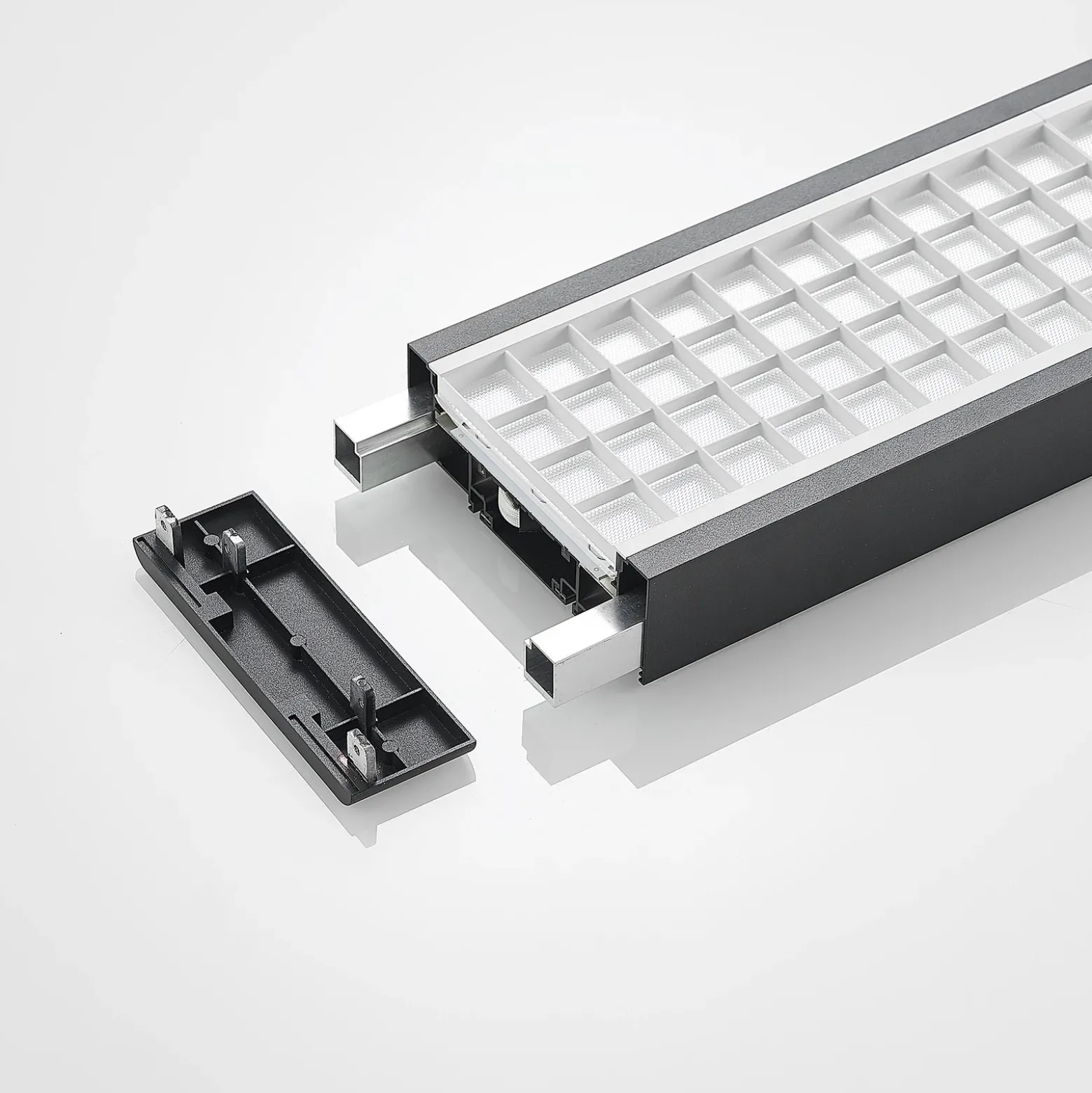 Arcchio Susi lámpara colgante LED de oficina, negro, 120cm, 4000K, DALI