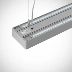 Arcchio Susi lámpara colgante LED de oficina, plata, 120 cm, 4000K, DALI