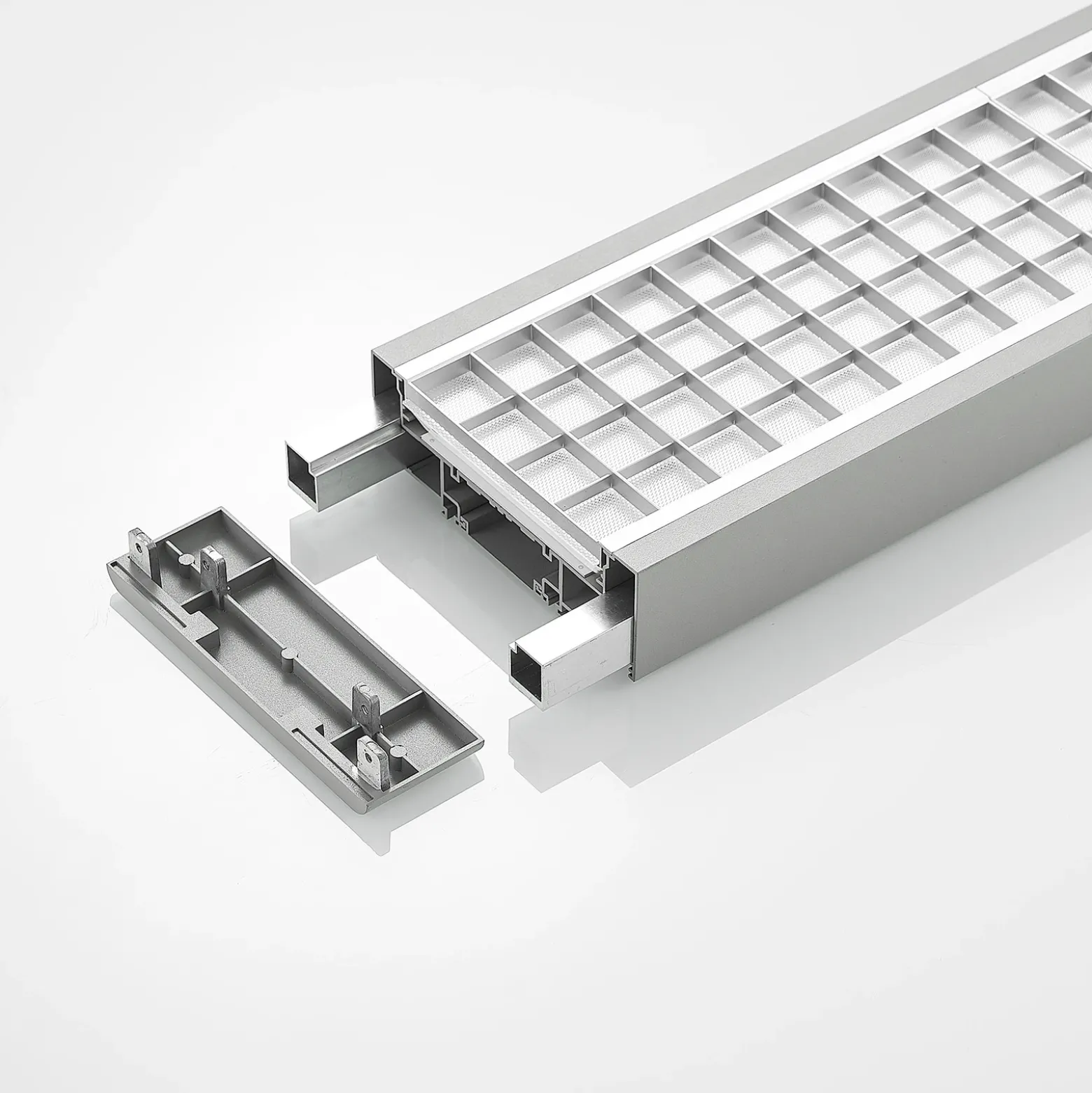 Arcchio Susi lámpara colgante LED de oficina, plata, 120 cm, 4000K, DALI