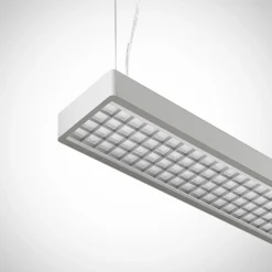 Arcchio Susi lámpara colgante LED de oficina, plata, 120 cm, 4000K, DALI