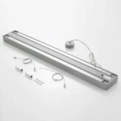 Arcchio Susi lámpara colgante LED de oficina, plata, 120 cm, 4000K, DALI