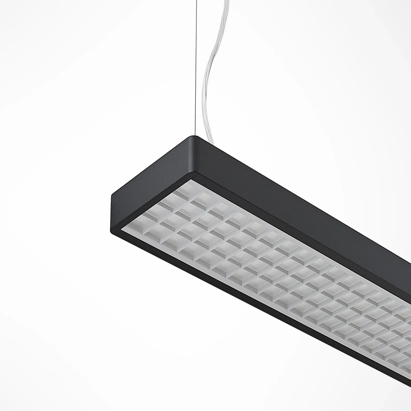 Arcchio Susi lámpara colgante LED de oficina, negro, 120cm, 4000K, DALI