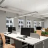 Arcchio Susi lámpara colgante LED de oficina, plata, 120 cm, 4000K, DALI