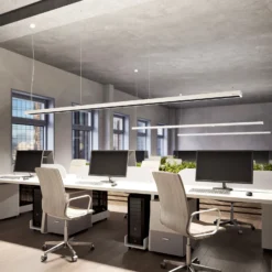 Arcchio Susi lámpara colgante LED de oficina, blanca, 120 cm, 4.000K, DALI