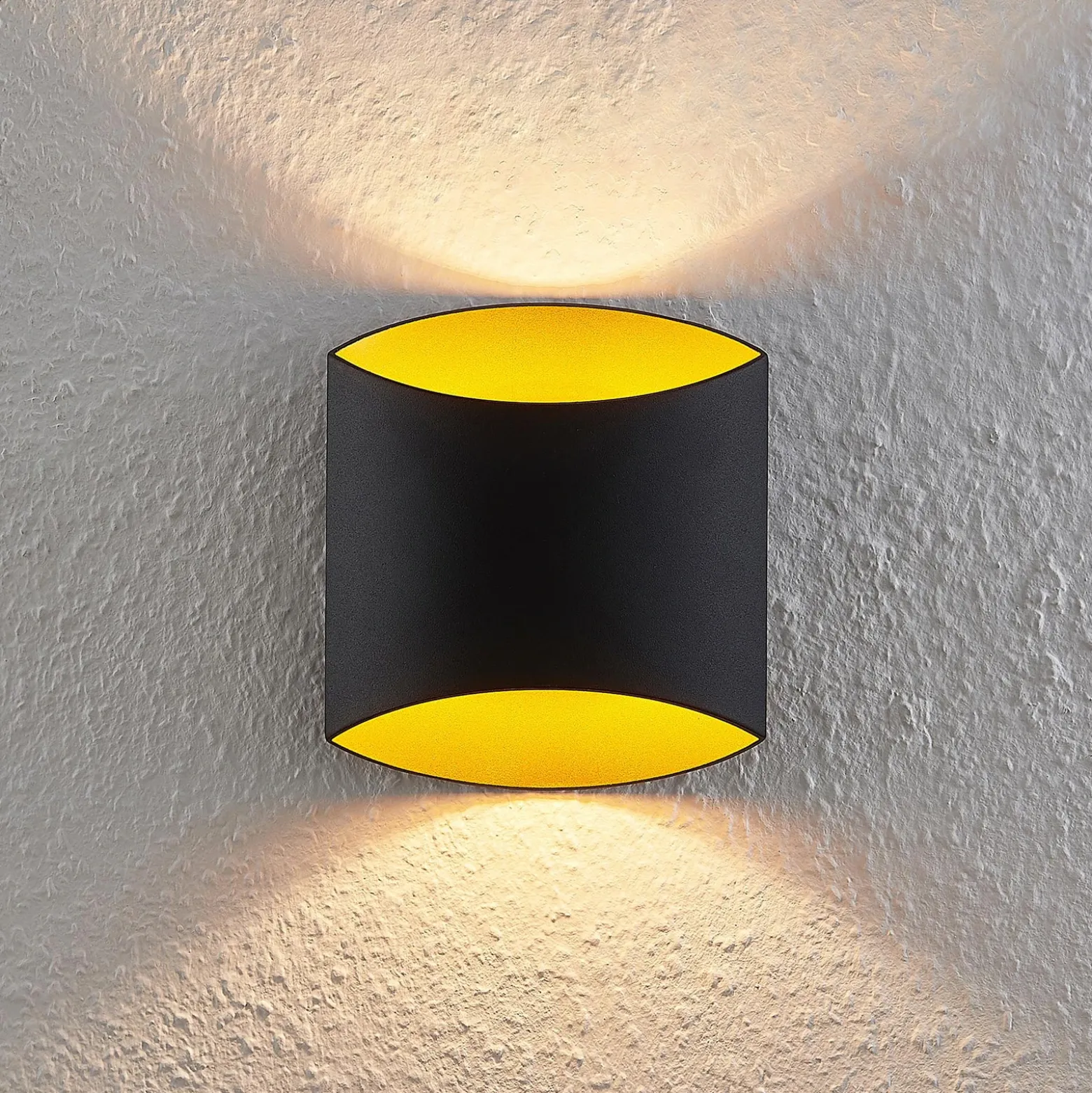 Arcchio Vilja aplique, negro, oro, ovalado