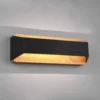 Arino aplique de pared LED, negro, ancho 35,2 cm