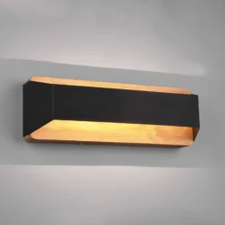 Arino aplique de pared LED, negro, ancho 35,2 cm