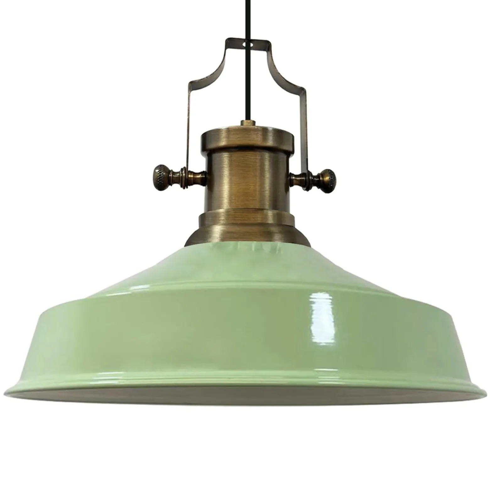 Augusta lámpara colgante, verde menta, Ø 40 cm, metal, E27, vintage