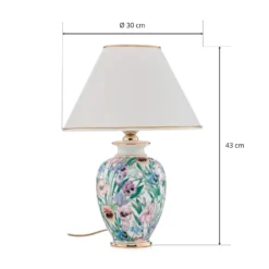 Austrolux lámpara de mesa Giardino Panse 30 cm cerámica dorada