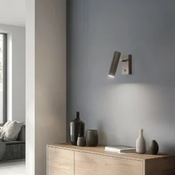 Axion aplique de pared, 1 luz, color titanio, acero