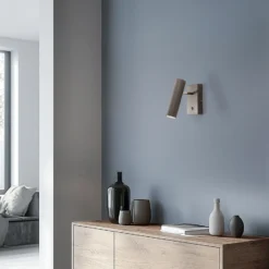 Axion aplique de pared, 1 luz, color titanio, acero
