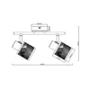 Bano downlight de techo, longitud 34,5 cm, negro mate, 2 luces.