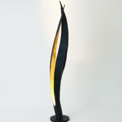 Barbone lámpara de pie, marrón-negro, oro