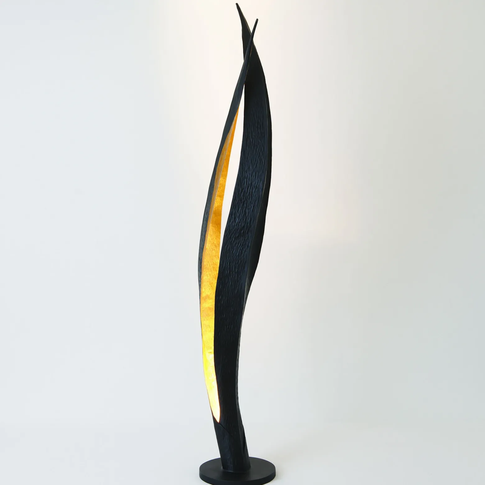 Barbone lámpara de pie, marrón-negro, oro