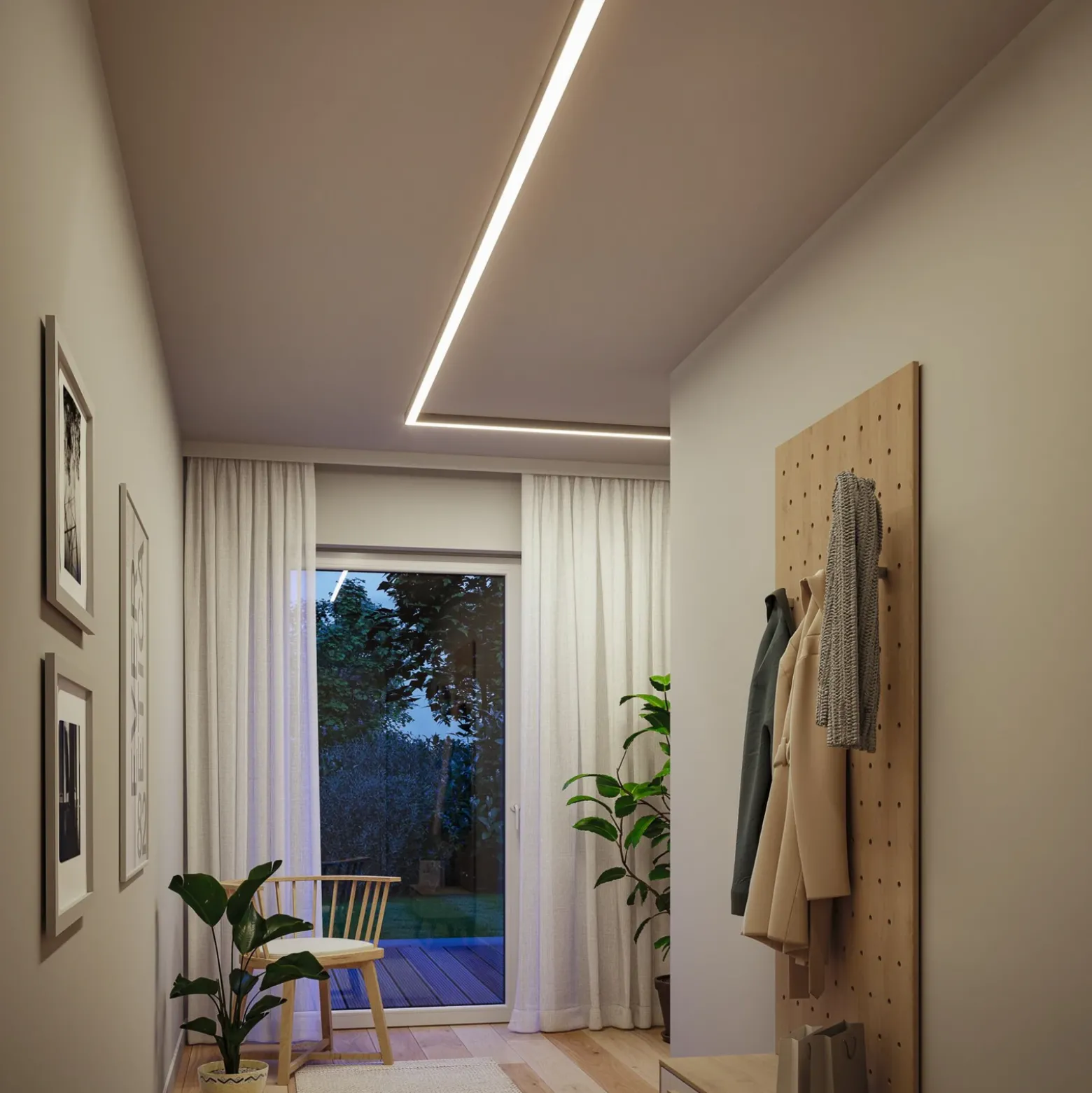 Barra de luz LED Linion de Paulmann, cromada, 150 cm, 3000 K