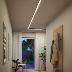 Barra de luz LED Linion de Paulmann, negra, esquina de 90°, 3000 K
