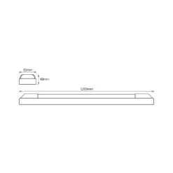 Barra de luz LED POWER BATTEN de OSRAM, 3000 K, 120 cm, 2 luces.