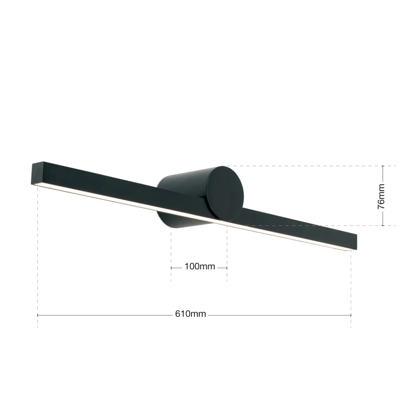 Beauty lámpara de espejo LED, anchura 61cm, negro