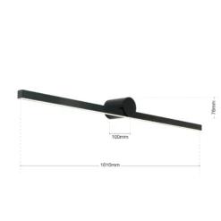 Beauty lámpara de espejo LED, anchura 101cm, negro