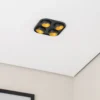 Bega LED foco empotrable Studio Line negro/latón, 4 luces.
