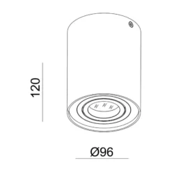 Bengala downlight de techo, plata, Ø 9,6 cm, giratorio y orientable