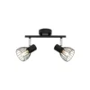 Blacky downlight de techo, longitud 31 cm, negro, 2 luces, metal