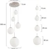 Bollique lámpara colgante, acero, blanco opal, cristal, redonda de 5 luces