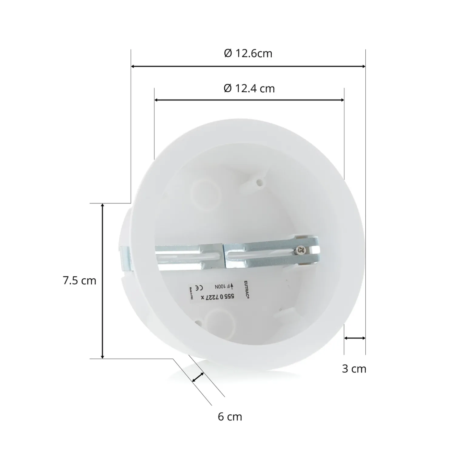 Bote de instalación Eutrac para monopunto de cuerpo, blanco