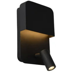 Boxer Aplique de pared LED con foco, negro