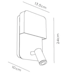 Boxer Aplique de pared LED con foco, blanco