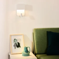 Boxer Aplique de pared LED con foco, blanco