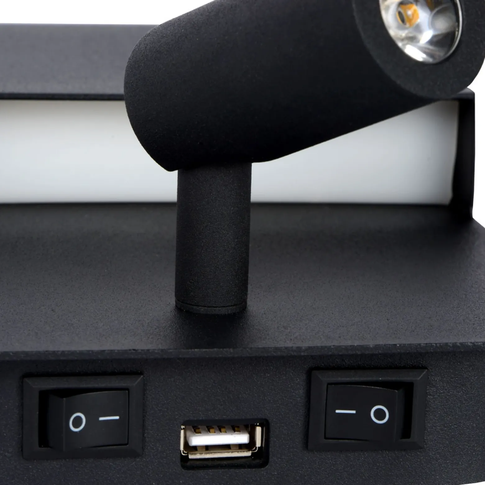 Boxer Aplique de pared LED con foco, negro