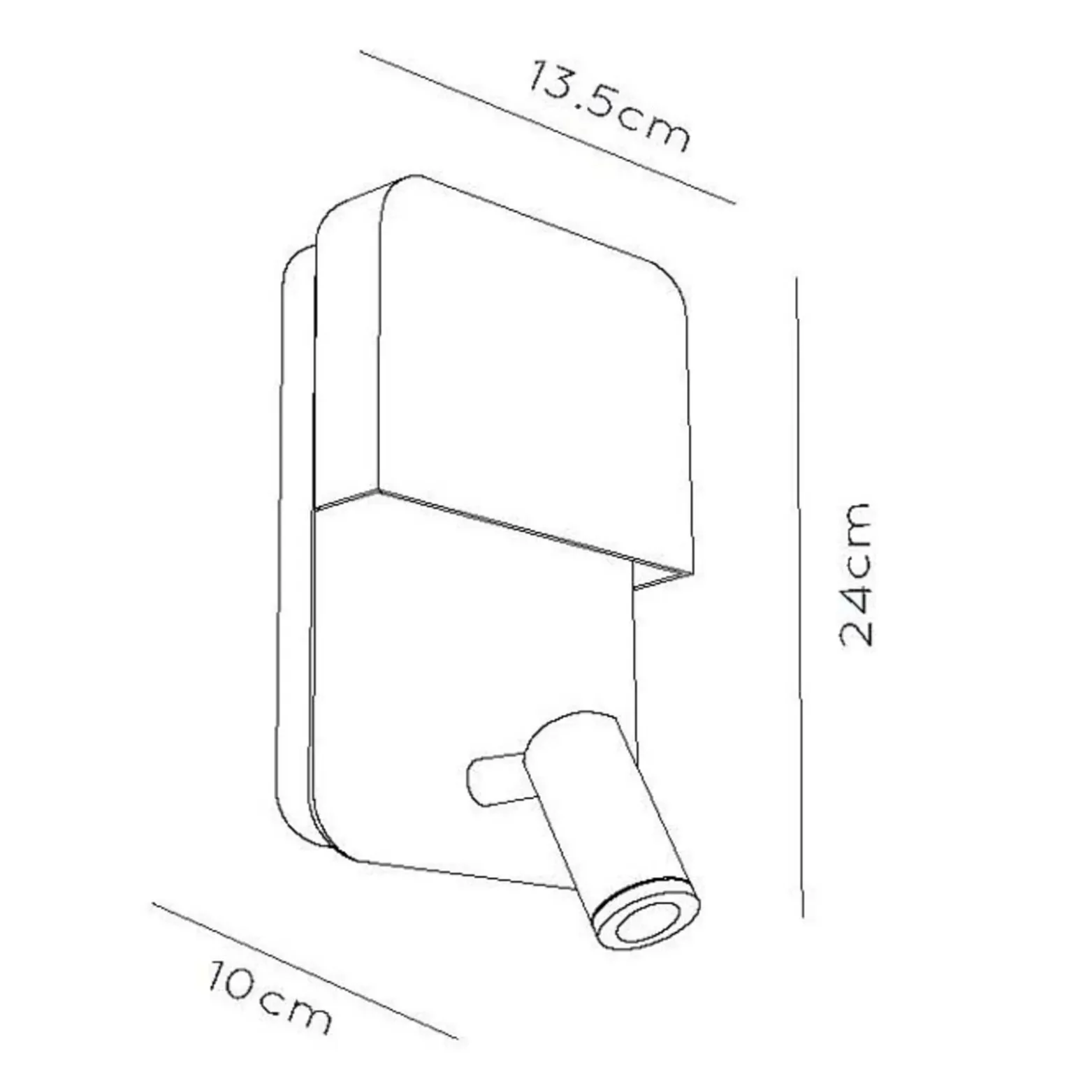 Boxer Aplique de pared LED con foco, negro